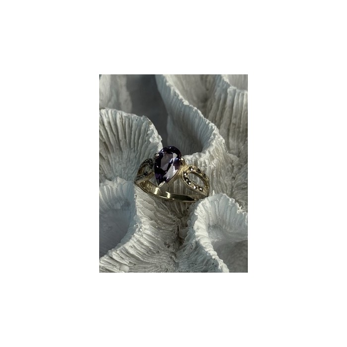 925 Sterling Silver Amethyst & Marcasite Ring Size 7.5