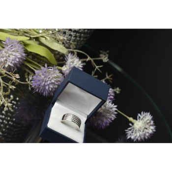 925 Sterling Silver CZ Band Ring Size 10