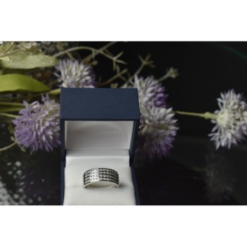 925 Sterling Silver CZ Band Ring Size 10