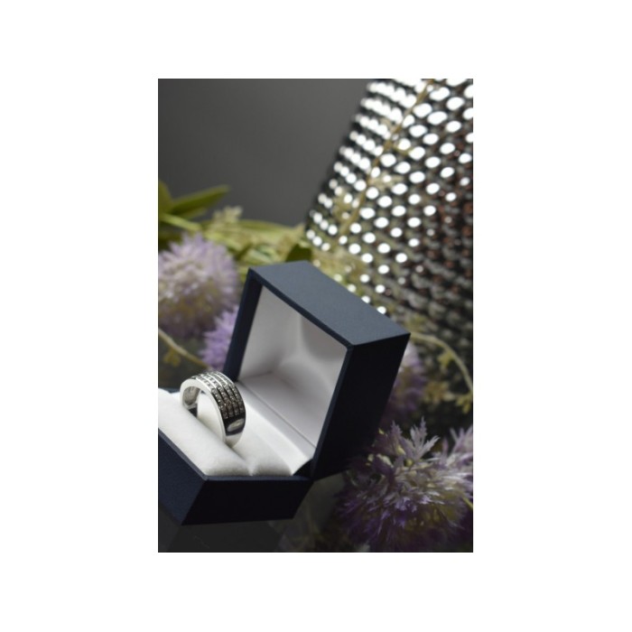 925 Sterling Silver CZ Band Ring Size 10