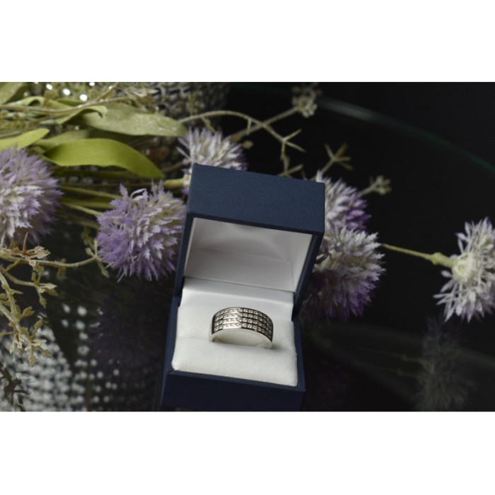 925 Sterling Silver CZ Band Ring Size 10