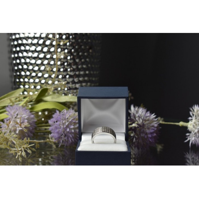 925 Sterling Silver CZ Band Ring Size 10