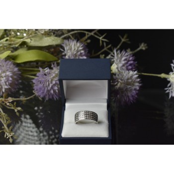 925 Sterling Silver CZ Band Ring Size 10