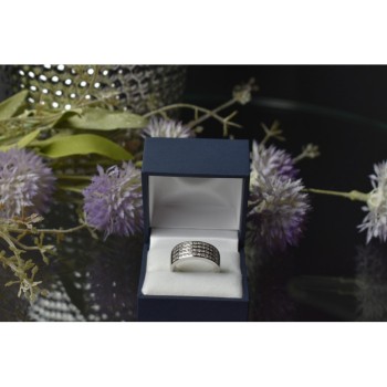 925 Sterling Silver CZ Band Ring Size 10