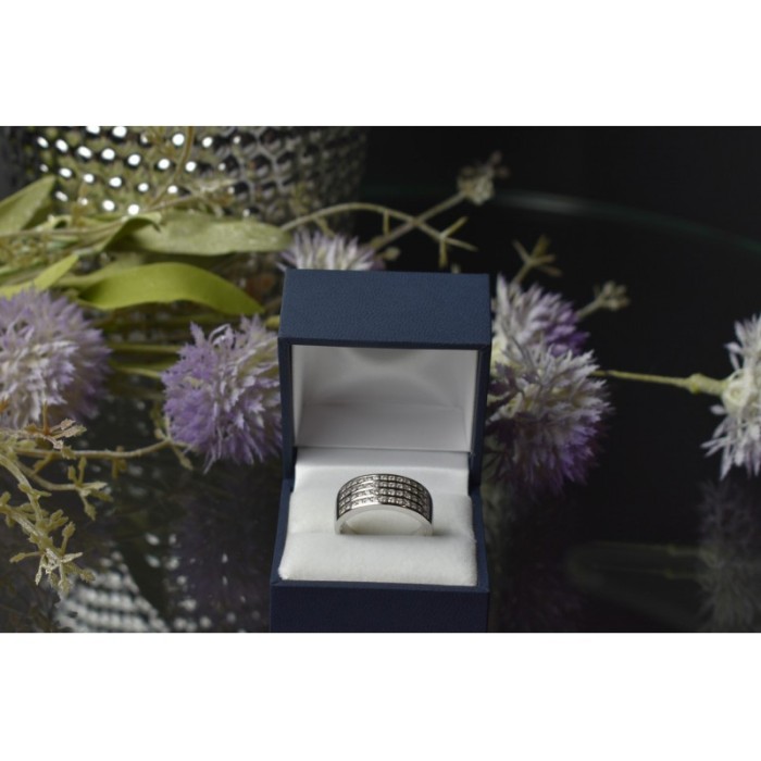 925 Sterling Silver CZ Band Ring Size 10