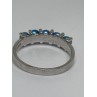 925 Sterling Silver With Simulated Teal Colored Pearls Ring Size-7