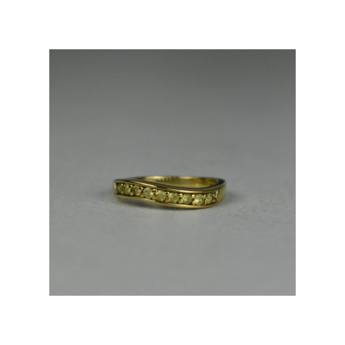 925 Sterling Silver Gold Plated Spinel Ring Size 6.5