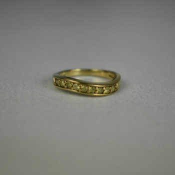 925 Sterling Silver Gold Plated Spinel Ring Size 6.5