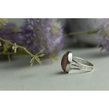 925 Sterling Silver Rhodochrosite Ring Size 7