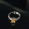 925 Sterling Silver Citrine & CZ Ring Size 8
