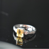 925 Sterling Silver Citrine & CZ Ring Size 8