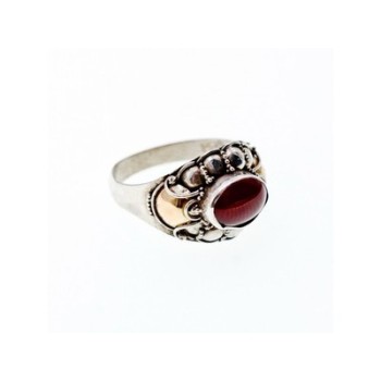 Vintage 925 Sterling Silver Agate Ring Size 8.5