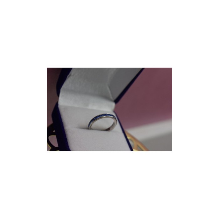 925 Sterling Silver Blue CZ Band Ring Size 6.5