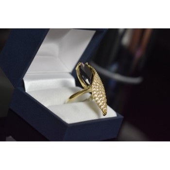 925 STERLING SILVER BLACK ALPANITE & CZ RING SIZE 9