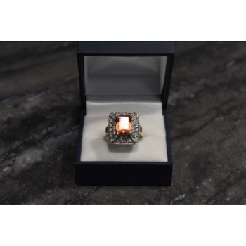 925 Sterling Silver Spinel & Goshenite Ring Size 10