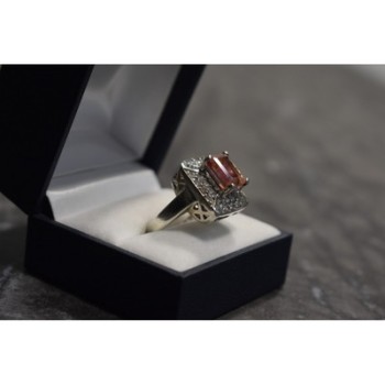 925 Sterling Silver Spinel & Goshenite Ring Size 10