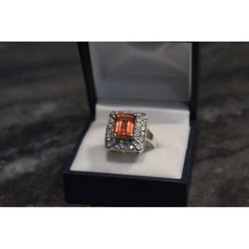 925 Sterling Silver Spinel & Goshenite Ring Size 10
