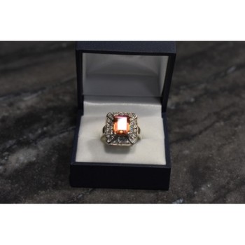 925 Sterling Silver Spinel & Goshenite Ring Size 10