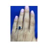 925 Sterling Silver Sapphire & CZ Ring Size 6.5
