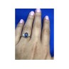 925 Sterling Silver Sapphire & CZ Ring Size 6.5