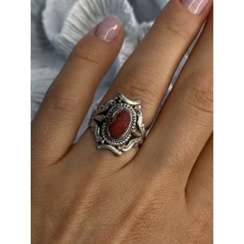 Vintage 925 Sterling Silver Agate Ring Size 6