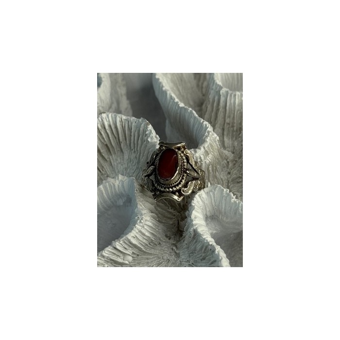 Vintage 925 Sterling Silver Agate Ring Size 6