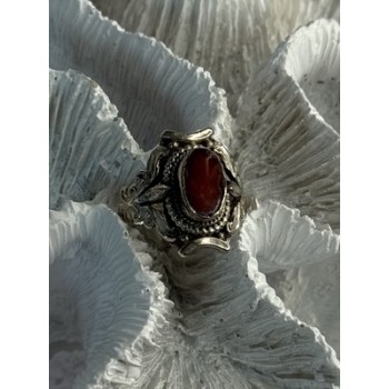 Vintage 925 Sterling Silver Agate Ring Size 6