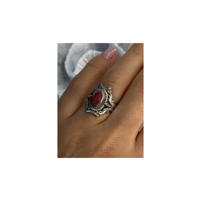 Vintage 925 Sterling Silver Agate Ring Size 6