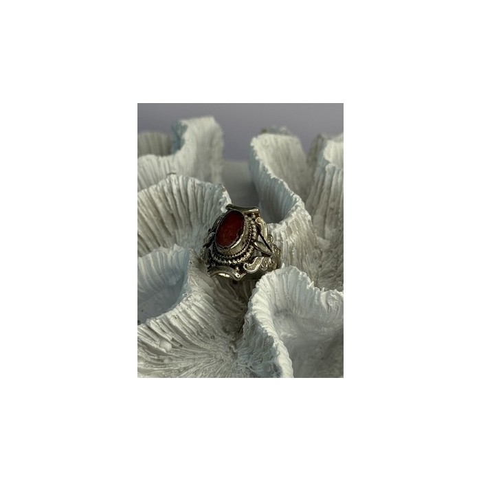 Vintage 925 Sterling Silver Agate Ring Size 6