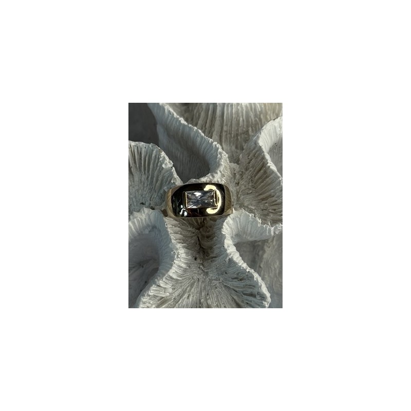 925 Sterling Silver Gold Plated Beryl & Ruby Ring Size 7