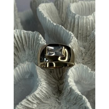 925 Sterling Silver Gold Plated Beryl & Ruby Ring Size 7