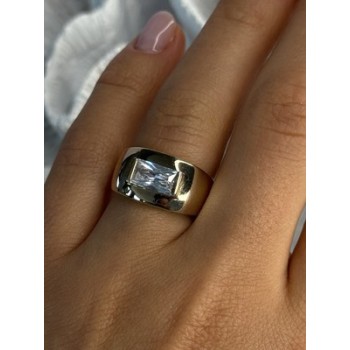 925 Sterling Silver Gold Plated Beryl & Ruby Ring Size 7