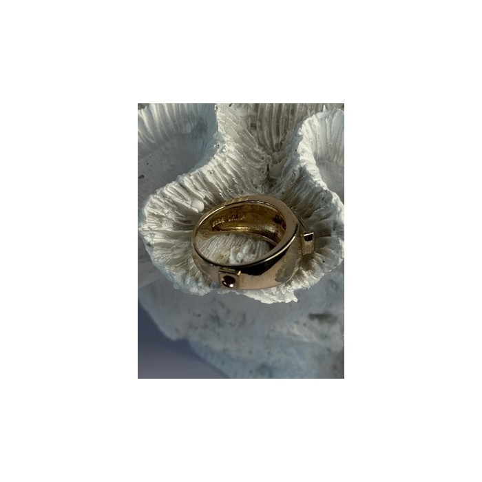 925 Sterling Silver Gold Plated Beryl & Ruby Ring Size 7