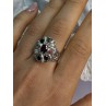 925 Sterling Silver Ruby & Multicolor Gemstones Ring Size 8