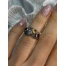 925 STERLING SILVER GARNET, CITRINE, TOPAZ,  AMETHYST & MARCASITE RING SIZE 5.5