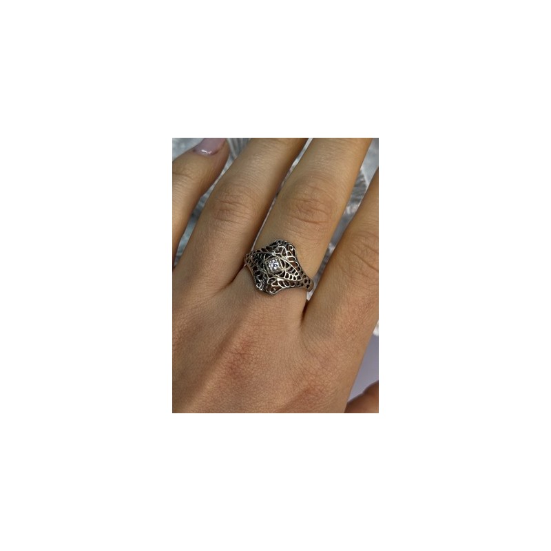 925 Sterling Silver Beryl Ring Size 8