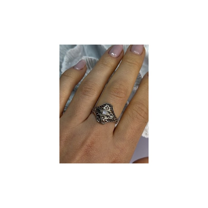 925 Sterling Silver Beryl Ring Size 8