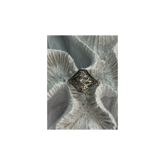 925 Sterling Silver Beryl Ring Size 8