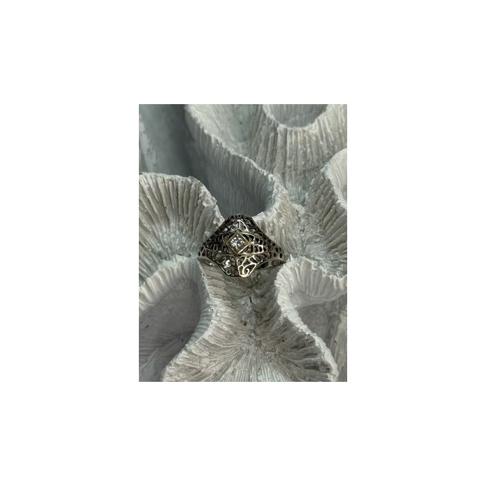 925 Sterling Silver Beryl Ring Size 8