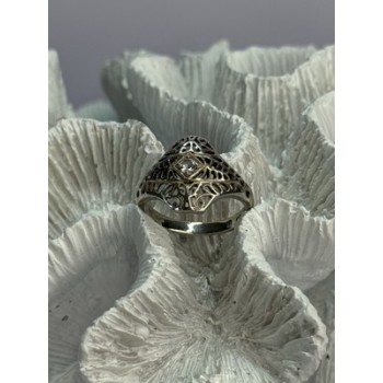 925 Sterling Silver Beryl Ring Size 8