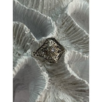 925 Sterling Silver Beryl Ring Size 8