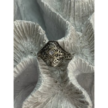 925 Sterling Silver Beryl Ring Size 8