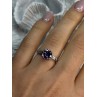 925 Sterling Silver Purple & White Spinel Ring Size 6.5