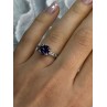 925 Sterling Silver Purple & White Spinel Ring Size 6.5