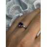 925 Sterling Silver Purple & White Spinel Ring Size 6.5