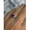 925 Sterling Silver Purple & White Spinel Ring Size 6.5