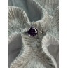 925 Sterling Silver Purple & White Spinel Ring Size 6.5