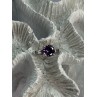 925 Sterling Silver Purple & White Spinel Ring Size 6.5