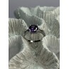 925 Sterling Silver Purple & White Spinel Ring Size 6.5