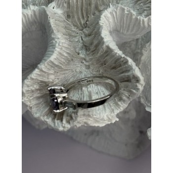 925 Sterling Silver Purple & White Spinel Ring Size 6.5
